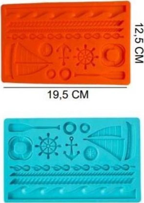 ŞEKER HAMUR KALIBI SİLİKON DENİZCİLİK TEMALI 12,5*19,5 CM - Image 1