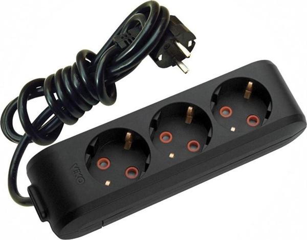 Viko Ml-90133305 Multi-Let 3Lü Priz Çocuk Korumalı Topraklı Klemensli 5 Metre Kablolu Siyah Grup Pri - Image 1