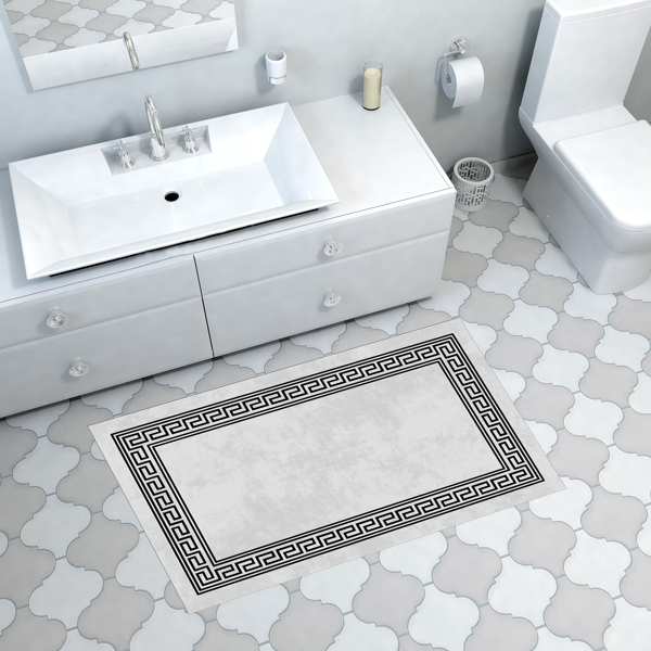 Dekoreko Kaymaz Taban Djt Banyo Halısı Trend Modern 626M - Image 1