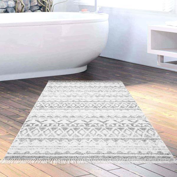 Dekoreko Kaymaz Taban Djt Banyo Halısı Star Pamuk Saçaklı İskandinav F5078 - Image 1