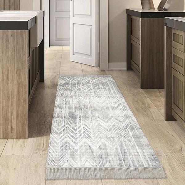 Dekoreko Kaymaz Taban Djt Mutfak Halısı Star Pamuk Saçaklı İskandinav F5083 - Image 1