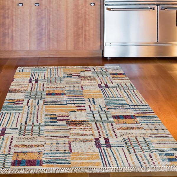 Dekoreko Kaymaz Taban Djt Mutfak Halısı Star Pamuk Saçaklı Modern 1937 - Image 1