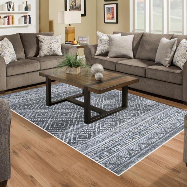 Dekoreko Kaymaz Taban Djt Salon Halısı Star Pamuk İskandinav F5087 - Image 1
