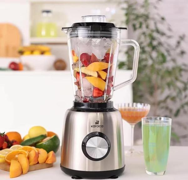 Karaca 1,5 Litre Geniş Hazneli İnox Buz Kırma Fonksiyonlu 1000W Cam Hazneli Smoothie Blender - Image 1