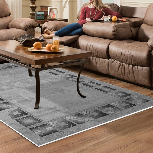 Dekoreko Kaymaz Taban Djt Salon Halısı Trend Modern 691M - Image 1