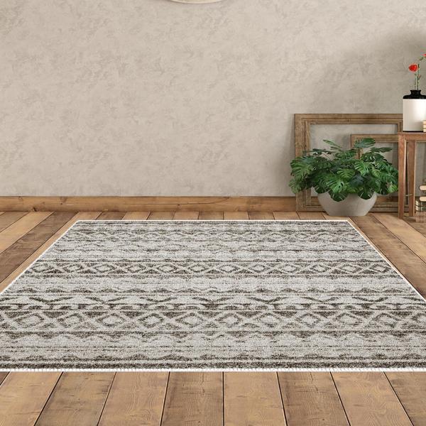 Dekoreko Kaymaz Taban Djt Salon Halısı Yıldız Deri İskandinav F5078 - Image 1