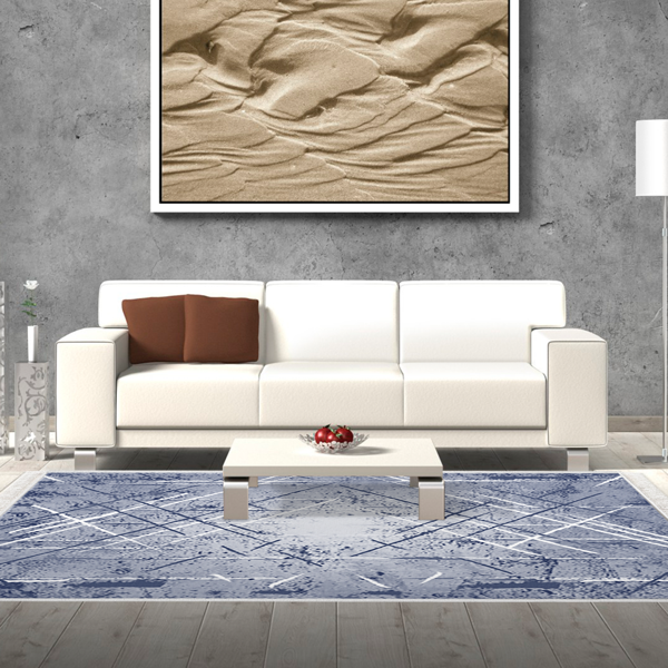 Dekoreko Kaymaz Taban Djt Salon Halısı Yıldız Deri Saçaklı Modern M5003 - Image 1