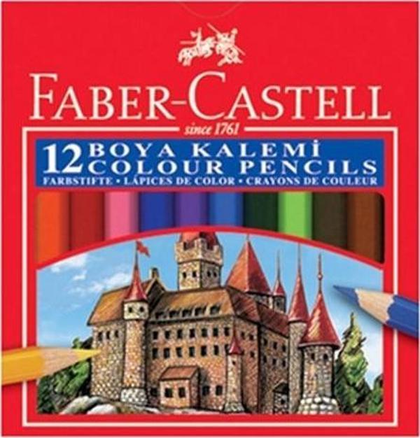 Faber-Castell Karton Kutu Yarım Boy 12'li Kuru Boya Seti - Image 1