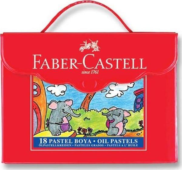 Faber-Castell Plastik Çantalı Tutuculu 18 Renk Pastel Boya  - Image 1