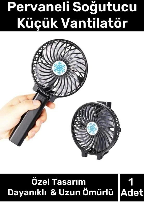 Cep Boyu Usb Şarjlı 3 Kademeli Sessiz Taşınabilir Mini Fan Pervaneli Soğutucu Küçük Vantilatör - Image 1