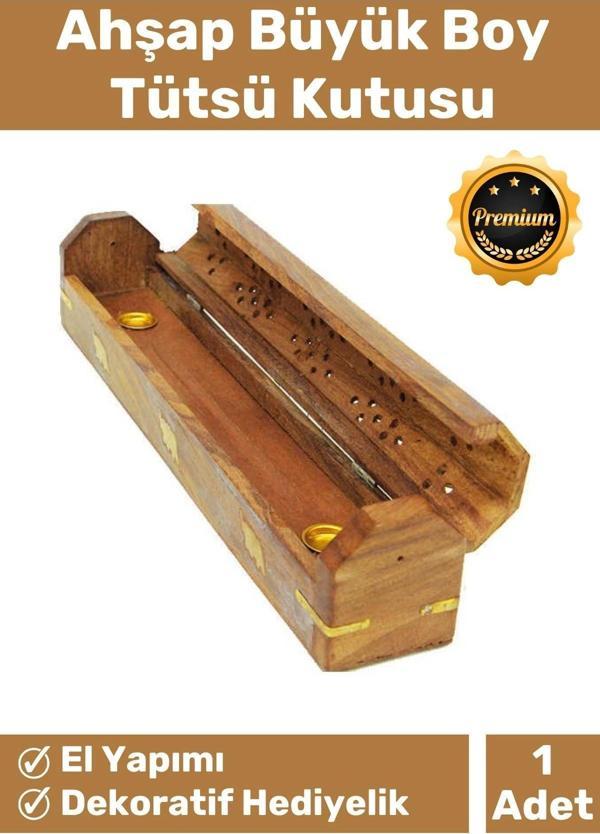 Deluxe Seri Taşınabilir El Yapımı Ahşap Dekoratif Desenli Hazneli Büyük Tütsü Kutusu - Image 1