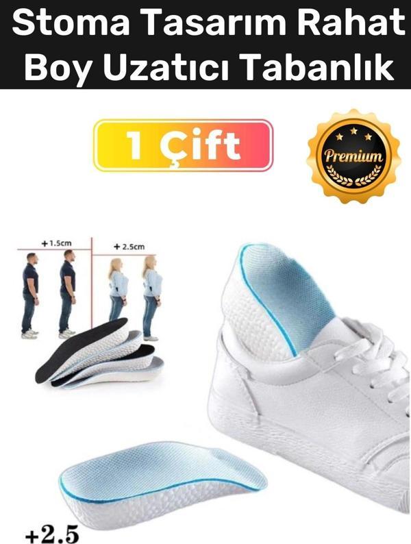 Özel Üretim Eva Bellek Köpük Stoma Tasarım Rahat Kadın Erkek Boy Uzatıcı Tabanlık 2.5 Cm - 2 Adet - Image 1
