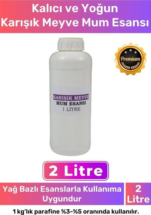 Özel Üretim Kalıcı Yoğun Yağ Bazlı Tüm Ürünlerle Kullanıma Uygun Karışık Meyve Mum Esansı 2 LT - Image 1