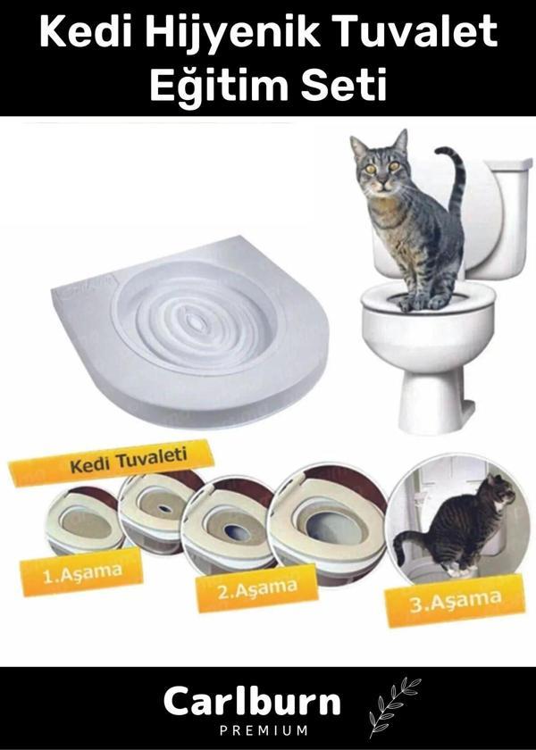 Özel Üretim Klozet Alıştırma Kapağı Kum Kabı Wc Yavru Yetişkin Kedi Hijyenik Tuvalet Eğitim Seti - Image 1