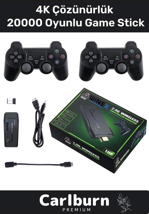 Özel Üretim 4K Çözünürlük 2.4g Uyumlu Kablosuz Çift Kol Atari Retro 20000 Oyunlu Game Stick Atari - Image 1