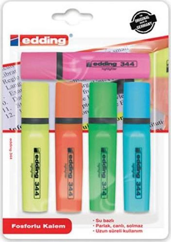 Edding E-344 5'li Fosforlu Kalem - Image 1