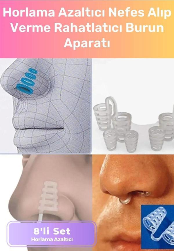 Premium Horlama Azaltıcı Nefes Alıp Verme Rahatlatıcı Uyku Önleyici Burun Delik Aparatı 8'li Set - Image 1