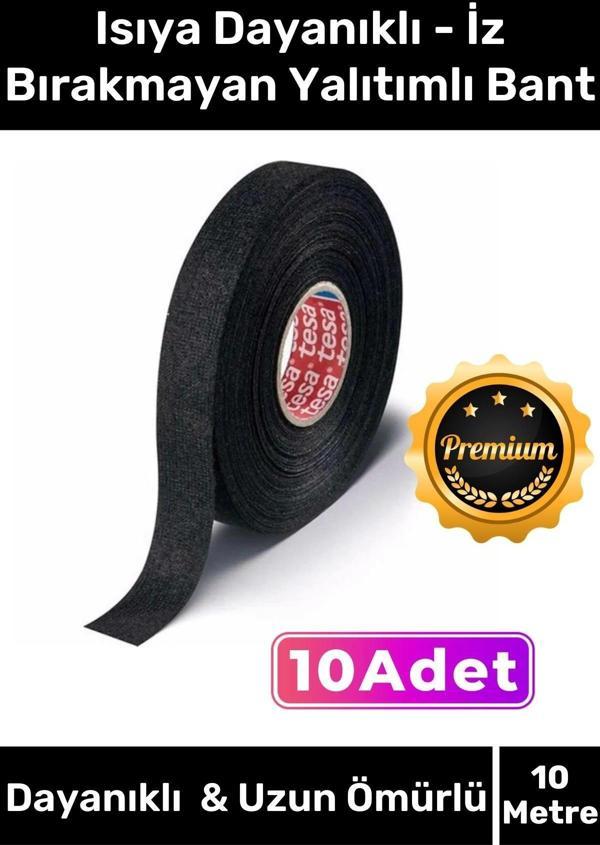 Premium Isıya Dayanıklı Aşınma Direnci Kalıntı Bırakmayan Alev Geciktirici 10mt Yalıtım Bant 10 Adet - Image 1