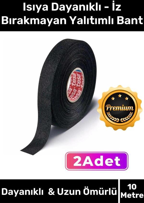 Premium Isıya Dayanıklı Aşınma Direnci Kalıntı Bırakmayan Alev Geciktirici 10mt Yalıtım Bant 2 Adet - Image 1