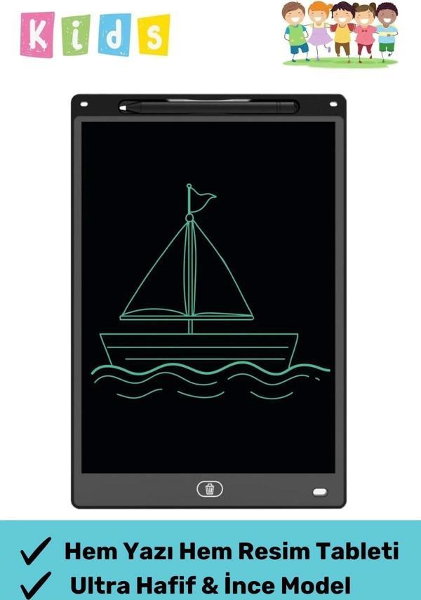 Premium Lcd Ekranlı Kalemli Dijital Çizim Tableti Yazı Tahtası Boyama Resim Akıllı Tablet 12 Inc - Image 1