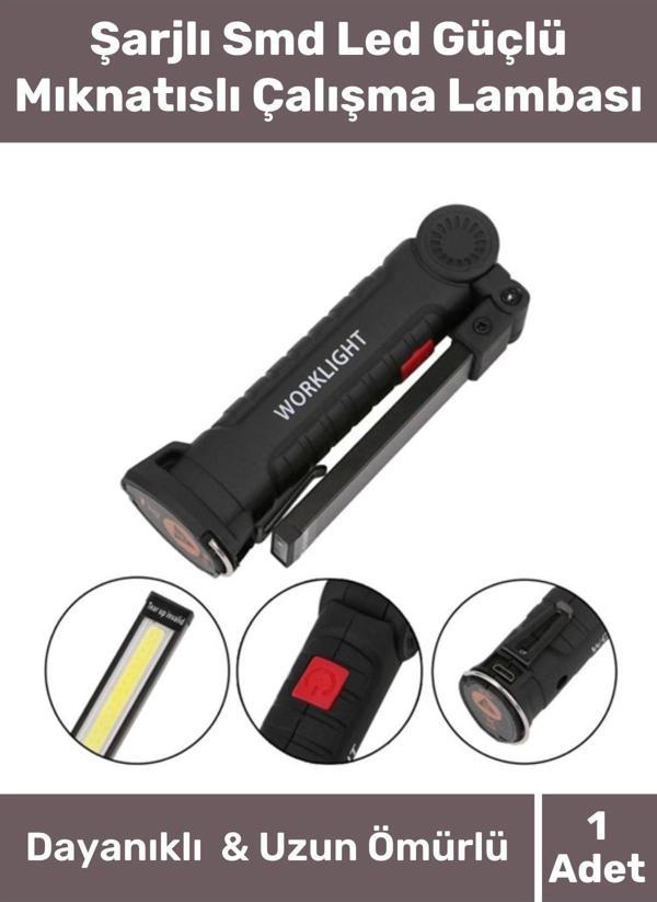 Premium Seri 3 Modlu Beyaz Gün Işığı Mıknatıslı Şarjlı Smd Led Güçlü Mıknatıslı Çalışma Lambası - Image 1