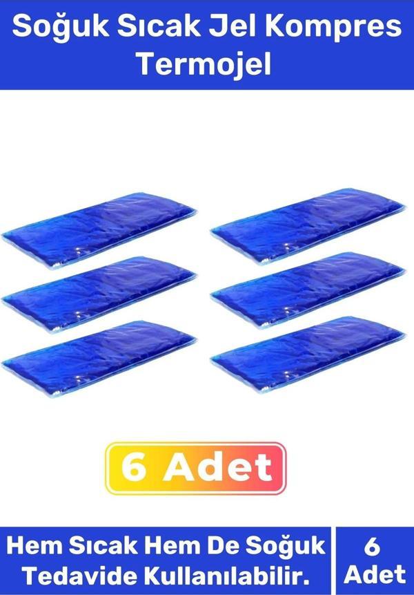 Premium Soğutucu Tekrar Kullanılabilir Soğuk Sıcak Jel Kompres Termojel Buz Paketi 6 Adet - Image 1