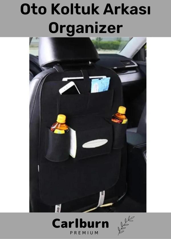 Premium Seri Çok Gözlü Keçe Elastan Üretim  Pratik Sökülüp Takılır Oto Koltuk Arkası Organizer - Image 1