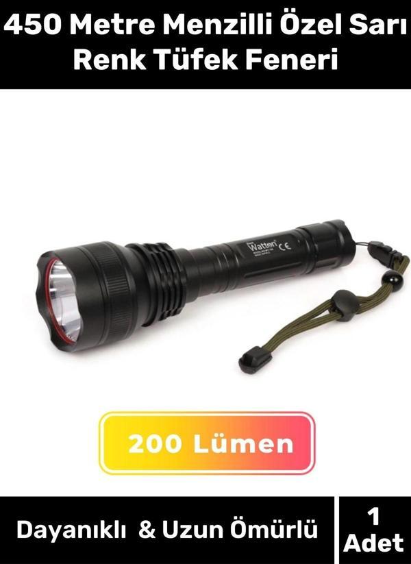 Premium Seri Dayanıklı Tek Modlu P50 Led 450 Metre Menzilli Özel Sarı Renk Tüfek Feneri - Image 1