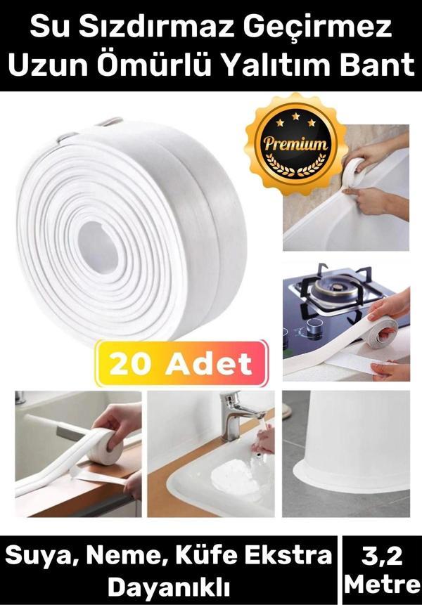 Premium Su Geçirmez Sızdırmaz Dayanıklı Lavabo Pvc Kenar Küf Önleyici 3.2m 20 Adet İzolasyon Bant - Image 1