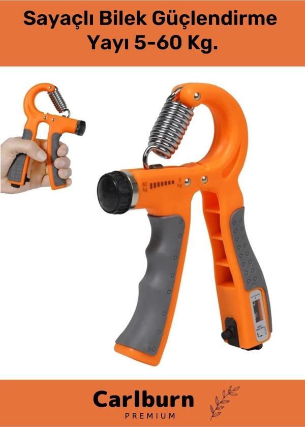 Premium Üretim El Bilek Güçlendirici Kas Yapma Ayarlı Damar Sayaçlı Bilek Güçlendirme Yayı 5-60 Kg. - Image 1