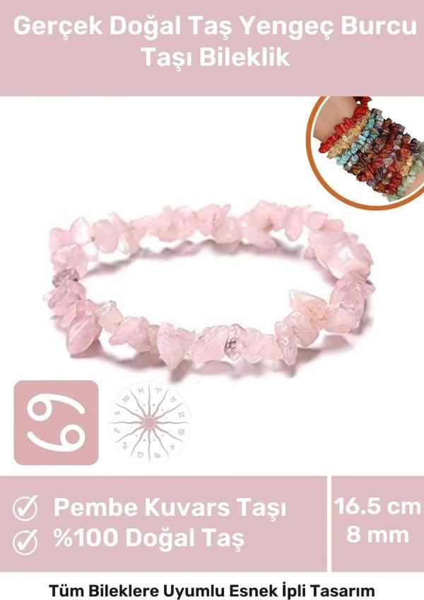 Premium Yengeç Burcu Enerjisini Yükselten Doğal Taş Bileklik Yengeç Burçları Burç Unisex Bileklik - Image 1