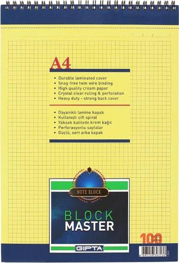 Gıpta Master Blok Spiralli A4 100 Yaprak - Image 1