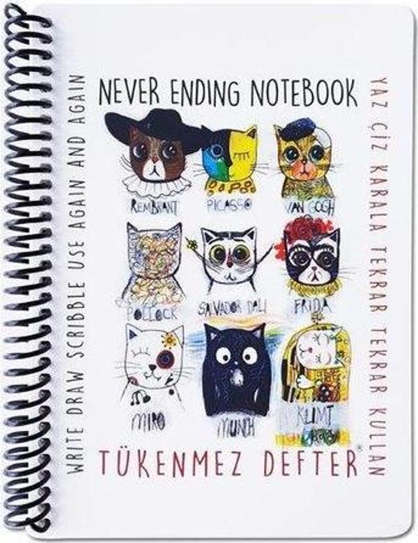 Akademi Çocuk No 4 Ressam Kediler Tükenmez Not Defteri  - Image 1