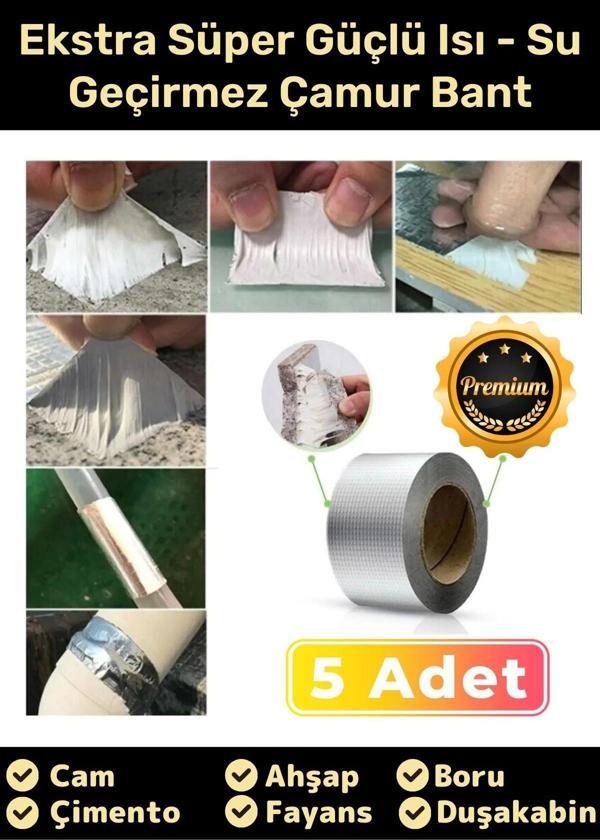 Su Geçirmez Sızdırmaz Alev Geciktirici Dayanıklı Alüminyum Tamir Bandı Sakız Çamur Bant 48mmx2mt - Image 1