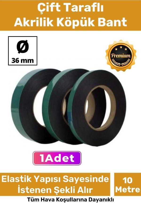 Süper Güçlü İz Bırakmayan Elastik Yapılı Çift Taraflı 36mm - 10 Metre Akrilik Köpük Bant - 1 Adet - Image 1