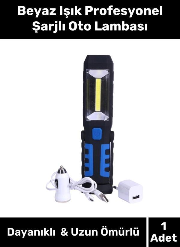 Ultra Güçlü 2 Modlu 15 Saat Dayanıklı Kauçuk 220v Şarjlı Beyaz Işık Profesyonel Şarjlı Oto Lambası - Image 1
