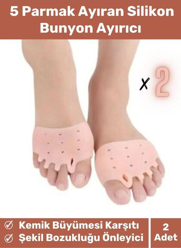 Valgus Silikon Ayak Bunyon Kemik Koruyucu Makaralı Gömleği Halluks Parmak Ayırıcı Düzenleyici 2'li - Image 1
