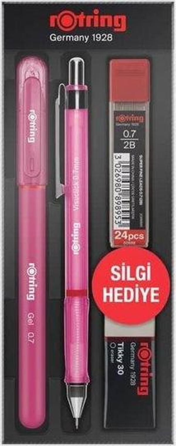 Rotring Visuclick Jel 0.7 mm Pembe Okul Seti - Image 1