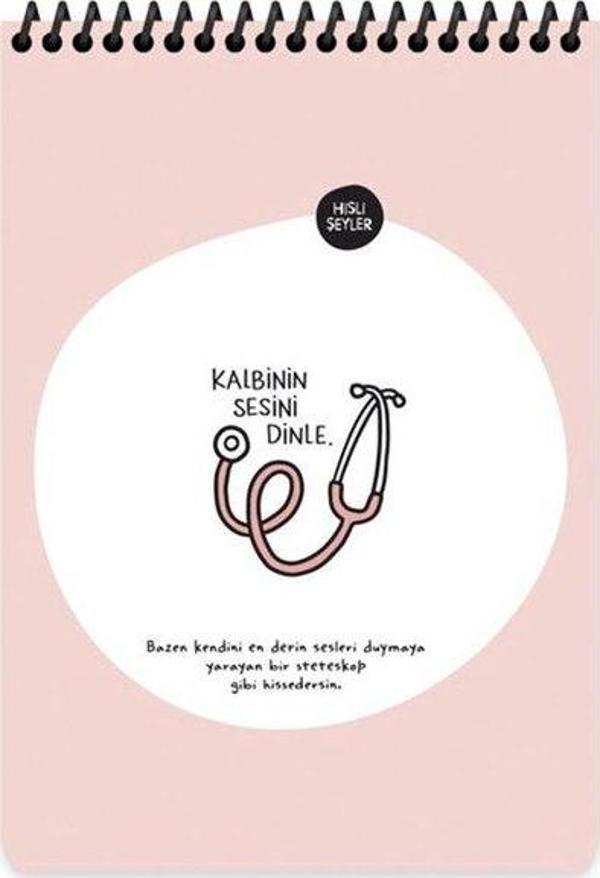 Hisli Şeyler A5 80 Yaprak Çizgili Not Defteri  - Kalbinin Sesini Dinle - Image 1