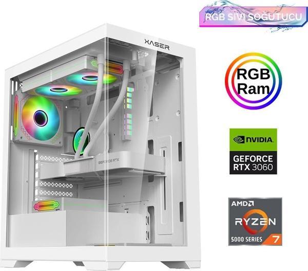 Xaser Xsr823 Ryzen 7 5700x 16GB Ram 512GB M.2 NVMe SSD 12GB RTX3060 Sıvı Soğutma Oyuncu Bilgisayarı - Image 1