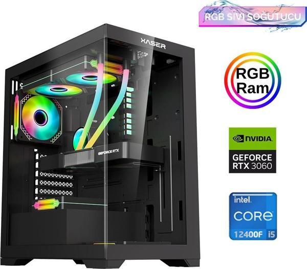 Xaser Xsr835 i5 12400F 16GB Ram 512GB M.2 NVMe SSD 12GB RTX3060 Sıvı Soğutma Oyun Bilgisayarı - Image 1