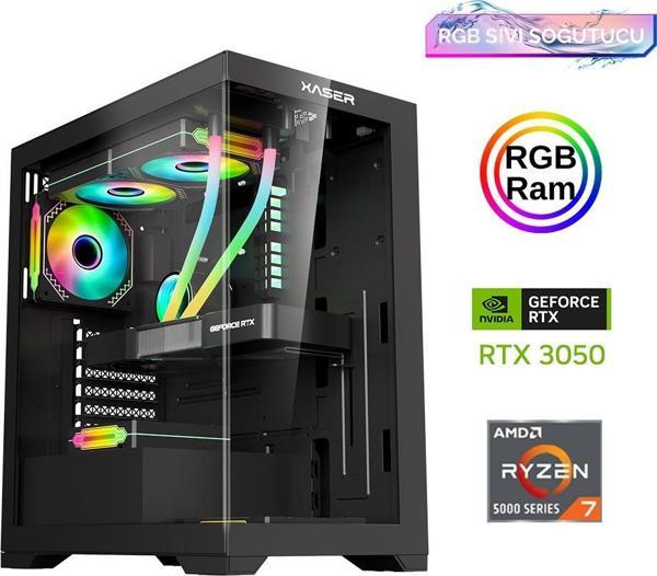 Xaser Xsr856 Ryzen 7 5700x 16GB Ram 512GB M.2 NVMe SSD 6GB RTX3050 Sıvı Soğutma Oyun Bilgisayarı - Image 1