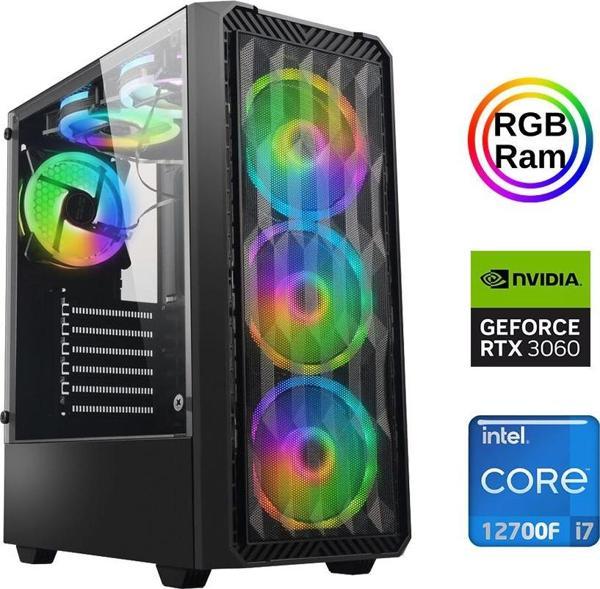 Xaser Xsr880 i7 12700F 16GB Ram 512GB M.2 NVMe SSD 12GB RTX3060 Oyuncu Masaüstü Bilgisayarı - Image 1