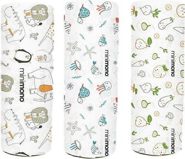 Minimono 3lü Mama Sandalyesi Altı ve Aktivite Örtüsü Karışık Desen - Image 1