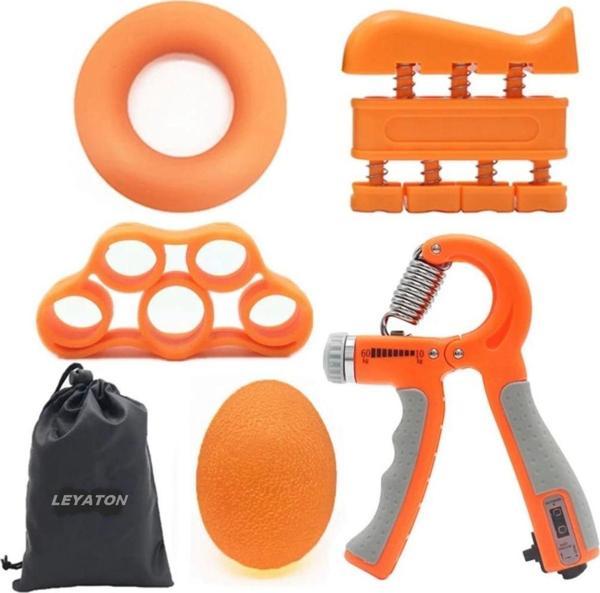 Leyaton 5'Li Ayarlanabilir Ağır El Tutucu Fitness El Egzersizcisi Kavrama Parmak Tutucu El Güçlendirici Set - Image 1