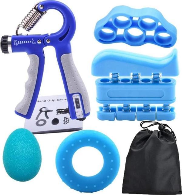 Leyaton 5'Li Ayarlanabilir Ağır El Tutucu Fitness El Egzersizcisi Kavrama Parmak Tutucu El Güçlendirici Set - Image 1