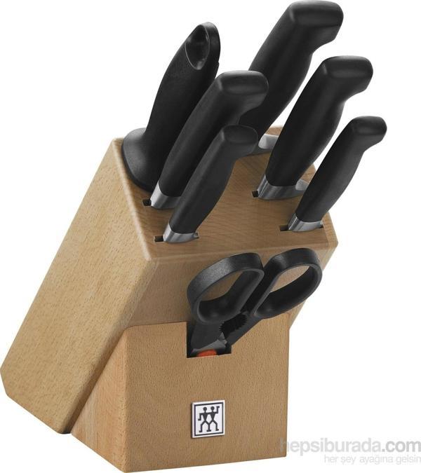 ZWILLING Four Star 8 Parça Blok Bıçak Seti - Doğal Ahşap Bloklu - Image 1