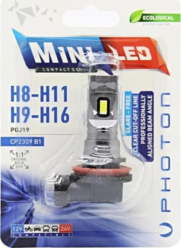 PHOTON MINI H8/H9/H11/H16 12-24V COMPACT LED (TEKLİ BLİSTER) CP2309 B1 - Image 1