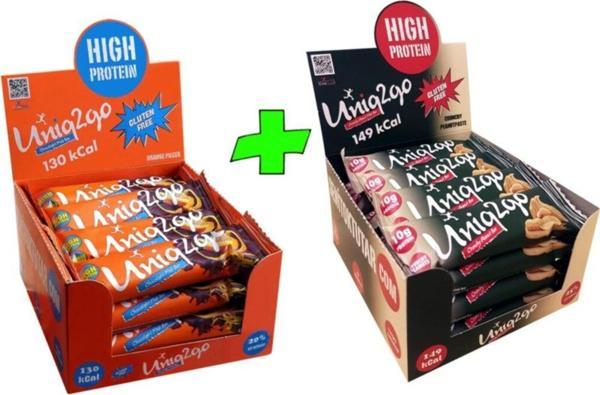 Uniq2Go Chocolight Mıdı40G Portakallı+ Crunchy Mıdı40G Fıstıkezmeli Proteinli Bar(32 Adetbar) - Image 1