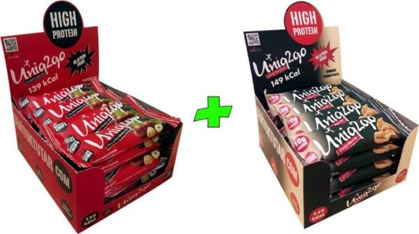 Uniq2Go Crunchymıdı 40G Fıstıkezmeli Proteinbar+ Chocodarkmıdı 38Gfındıklı Proteinbar(32Adet) - Image 1